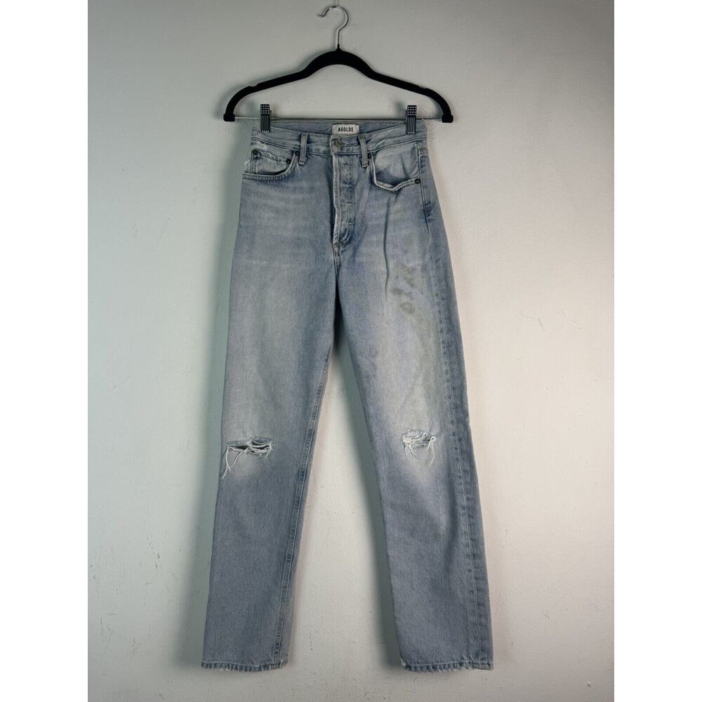 AGOLDE JEANS 90'S HIGH RISE PINCH WAIST STRAIGHT DISTRESSED SIZE 23 #54667